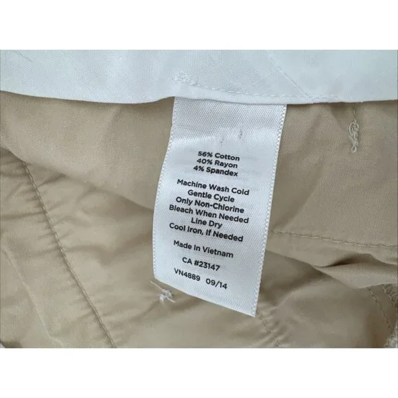 Talbots Newport size 12 white dress pant pockets straight leg‎ stretch cotton - Picture 10 of 10